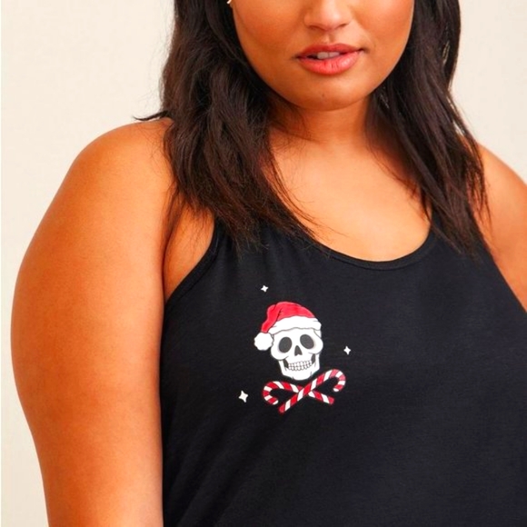 ❤️NWT VINTAGE TORRID SKULL PRINT - CHRISTMAS - RACERBACK SLEEP TANK - PLUS SIZE - Picture 8 of 12